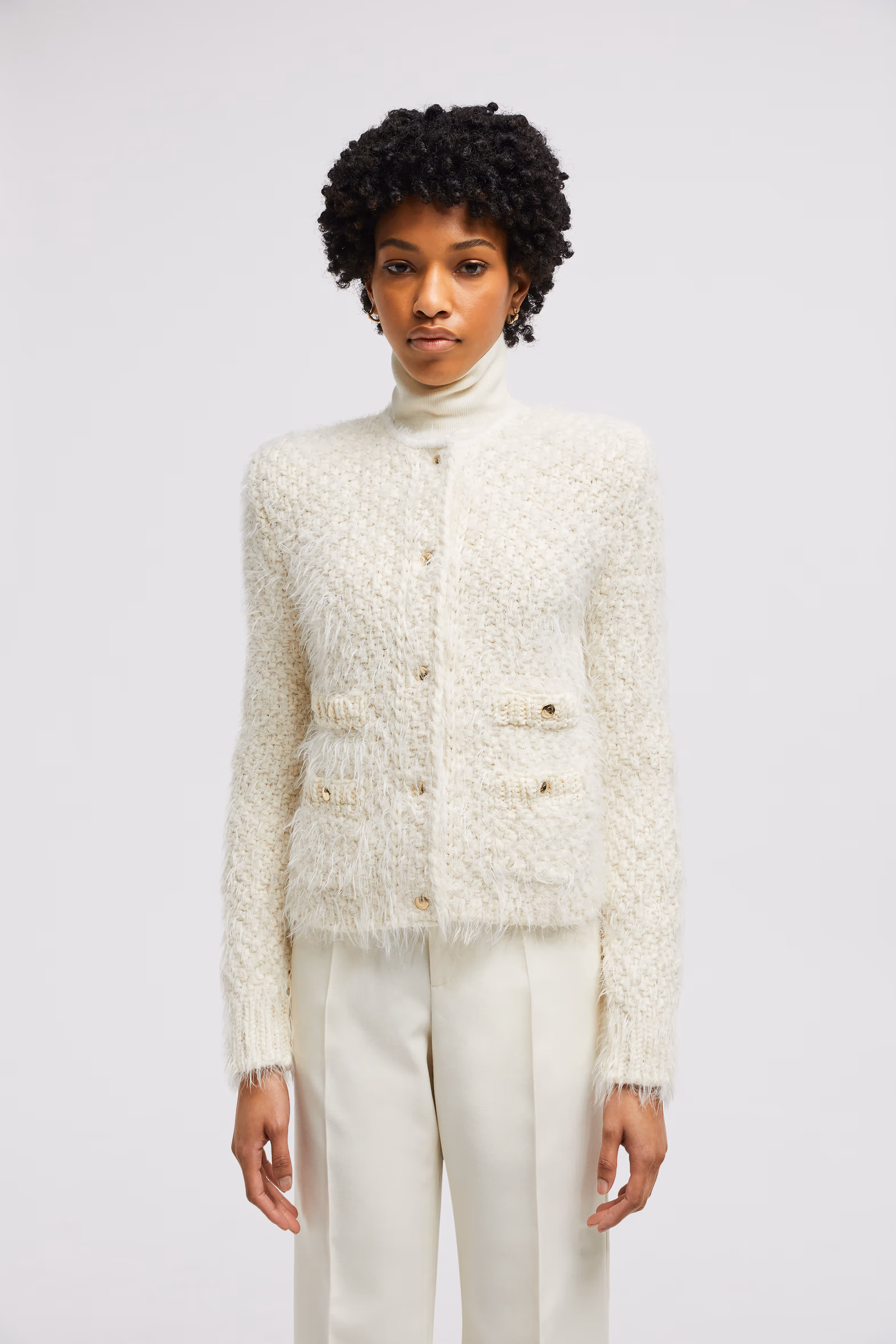 Sudadera acolchado de mezcla de lana Mujer Blanco Moncler 3